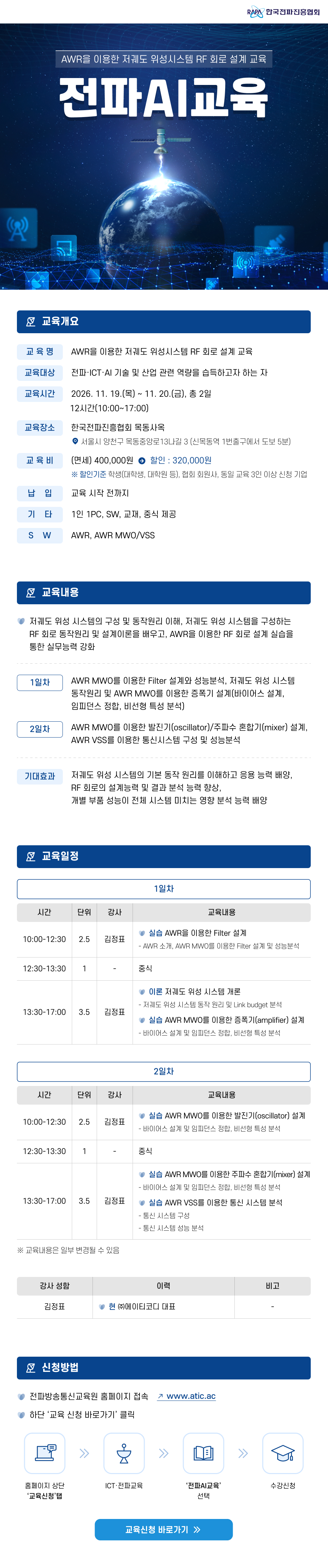 AWR을 이용한 저궤도 위성시스템 RF 회로 설계 교육